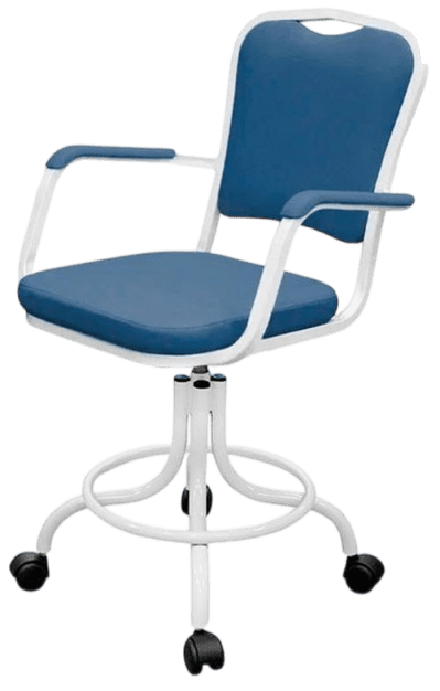 Изображение медицинского кресла на винтовой опоре с подлокотниками КР09 с экокожей Fortuna Blue
